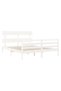 Bed frame with headboard, white, 160x200 cm, solid wood - 5