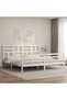 6FT Super King Bed Frame with Headboard, White, Solid Wood