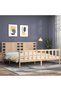 Bed frame with headboard 200x200 cm, solid pine wood - 4
