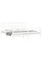 Bed frame with headboard 200x200 cm, white, solid wood - 4