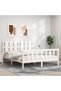 Bed frame with headboard, white, solid wood, king size 5FT