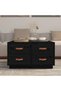 Coffee table, black, 80x80x45 cm, solid pine wood - 3
