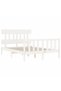 Bed frame with headboard, white, 140x200 cm, solid wood - 5