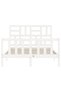 Bed frame with headboard, 140x190 cm, white, solid wood - 6