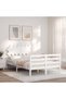 Bed frame with headboard, white, 120x200 cm, solid wood