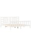 Bed frame with headboard 200x200 cm, white, solid wood - 2