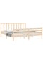 Bed frame with headboard 200x200 cm, solid pine wood - 4