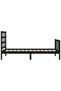 2FT6 Small Single Bed Frame with Headboard, Black, Solid Wood - 7