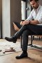 Genuine Leather Men's Comfort Loafer with Micro Texture and Hidden Elastic Band - 2