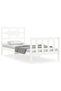 Bed frame with headboard, white, 90x200 cm, solid wood - 2