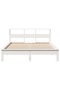 Bed frame without mattress, white, 135x190 cm, solid pine wood - 4