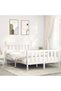 Bed frame with headboard, white, 120x200 cm, solid wood