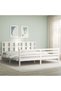 Bed frame with headboard 200x200 cm, white, solid wood