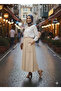 Women's Elastic Waist Gabardine Fabric Skirt with Pockets - 3