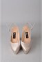 Seç 854 Platform Heel Women's Shoes (Heel:13Cm Platform:3Cm) Honey Satin - 3