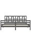 Bed frame with headboard 200x200 cm, gray, solid wood - 6