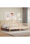 Bed frame with headboard 200x200 cm, solid pine wood