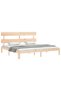 Bed frame with headboard 200x200 cm, solid pine wood - 4