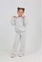 Girl's 2-Piece Set Striped Hooded Zippered Pocket Sweatshirt & Elastic Waist Wide Leg Pants - 3
