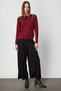 Women's Turtleneck Burgundy Sweater with Shoulder Accessories 63314 - 5