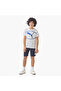 Boys' Crew Neck T-shirt with Logo Print - Cotton - Short Sleeves - 2