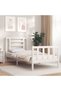 Bed frame with headboard 3FT, single, white, solid wood