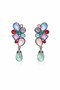 Colorful Stone Embellished Dangle Earrings with Drop Detail
