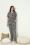 Women's 100% Cotton Buttoned Pajama Set 19093 - 4