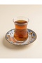 Porcelain Retro Floral Acem Tea Plate 11 cm - 6-Piece Set