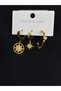 316L Steel Gold Color 3 Piece Earrings
