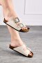 Daily Women's Slippers with Stones, Double Straps, Cork Sole, Thick Sole, Adjustable Buckle, Comfortable, Lightweight 123 - 2