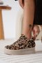 Women's Leopard Patterned Hidden Heel Sneaker Bp04Ms01E - 3