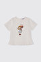 Baby Girl Print Detailed Ecru T-Shirt