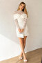 White Tulle Detail Mini Evening Dress for Engagement, Promise, Wedding Civil Ceremony, Home Exit - 2
