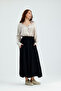 Women's Elastic Waist Strawberry Fabric Pocketed Skirt