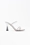 Silver Mirror Stone Women's Heeled Slippers Bp20My01E - 3