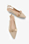 Greta Women's Stoned Knitwear Ballerinas - Beige - 3
