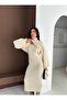 Women's Square Neck Hair Knit Sweater Dress Set - 3