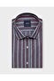 Men's Slim Fit Long Sleeve Brit Collar Pocketless Striped Multicolor Shirt 2442Gr