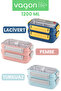 1200 ml Two Layers Three Compartments Stainless Steel Bento Lunch Box New Generation Lunch Box with Steel Spoon -22Ff15 - 3