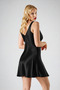 Women's Satin Mini Nightgown and Robe Set |   Black 7707 - 2