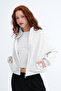 Silvery Fleece-Lined Sweatshirt H12705 - 2