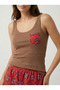 Women's Mink-Red Strap Pajama Set Nj92 - 2