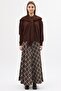 Shawl Detailed Knitwear Sweater Brown - 2