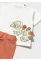 Baby Boy Iguana Combed Cotton Shorts Set Orange - 2