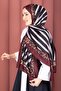 Stripe Pattern Leopard Shawl Series Claret Red - 2
