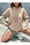 100% Cotton 3 Thread Cotton Hooded Women's Sweatshirt - 7