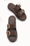 Mira Amara Women's Double Buckle Slippers 00120403 Brown - 6