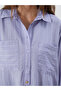 Purple Shirt Collar Striped Women's Tunic - 3