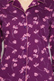Pretty Florals Button Down Shirt & Pyjama Set in Wine Colour - 100% Cotton - 6